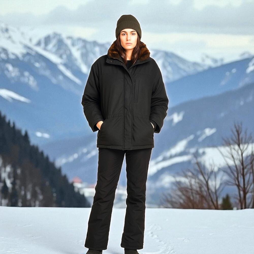 Lauren by Ralph Lauren Ski Down Jacket EUC Faux Fur Collar